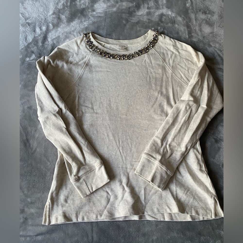 J. Crew Beaded Sweatshirt Size M